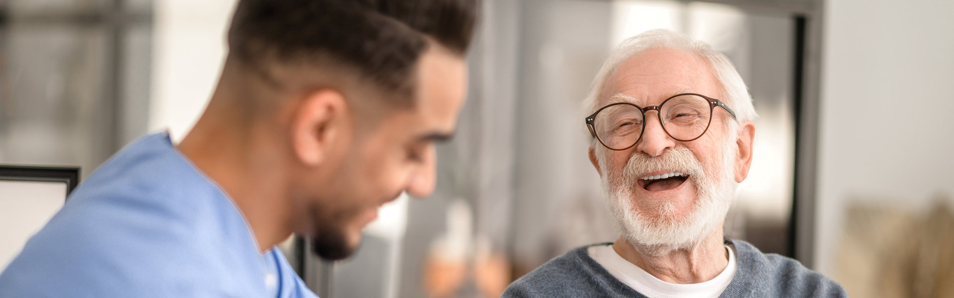 man and grandpa laughing