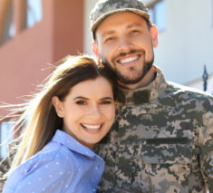 Lady hugging her husband