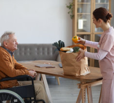 Lady unpacking the groceries